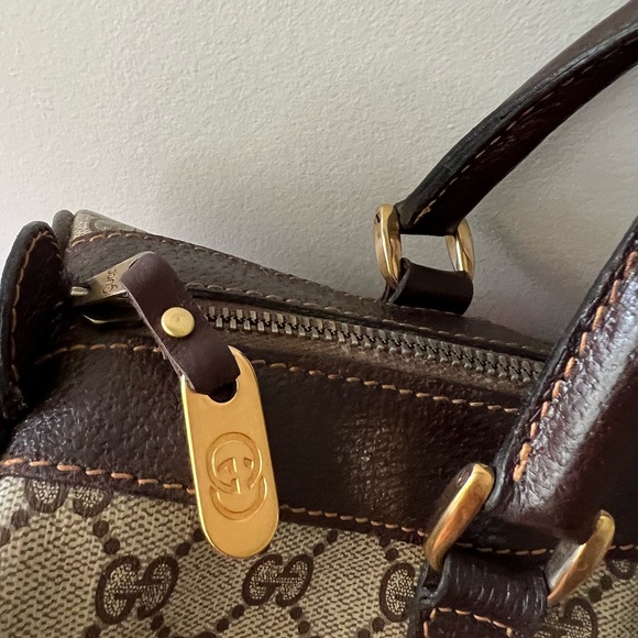 Gucci Vintage Boston Sherry Line handbag Leather PVC bag - Picture 2 of 10